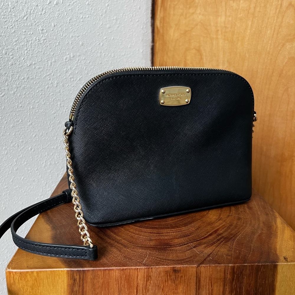Michael Kors Black Leather Crossbody Bag - Picture 1 of 9